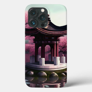 Sakura Cherry Blossom Garden Shrine Pond Japanese iPhone 13 Pro Case