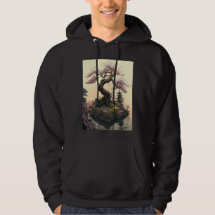 Sakura Cherry Blossom Japanese Pagoda Tower Painti Hoodie