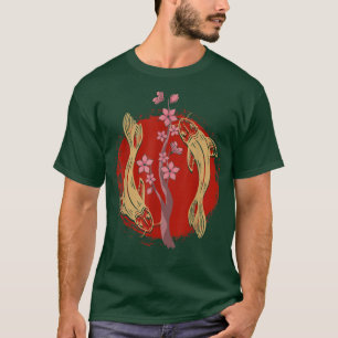 Sakura Cherry Blossom Koi Fish Pond Nishikgoi Koi  T-Shirt