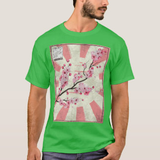 Sakura Cherry Blossom Postage Stamp Japanese Aesth T-Shirt