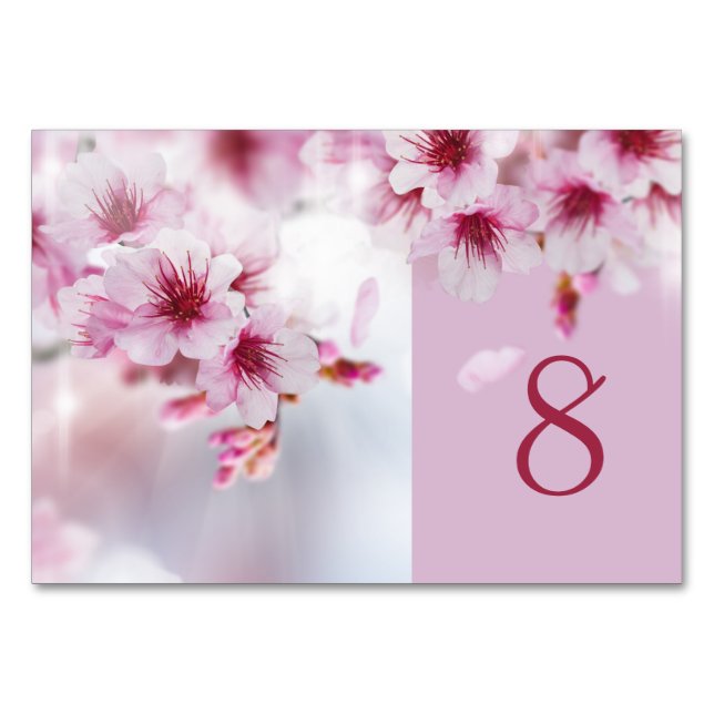 Sakura, Cherry blossom Table Number Card (Front)