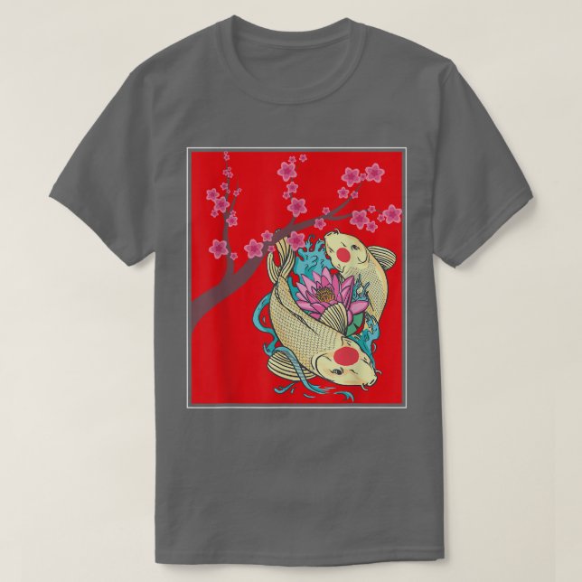 Sakura Cherry Blossom Taisho Sanke Japanese Fish K T-Shirt (Design Front)