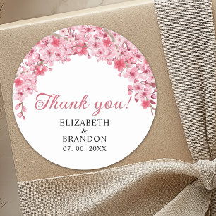 Sakura – Cherry Blossom Theme Wedding Classic Round Sticker