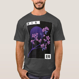 Sakura Cherry Blossom Vaporwave Aesthetic Art  T-Shirt