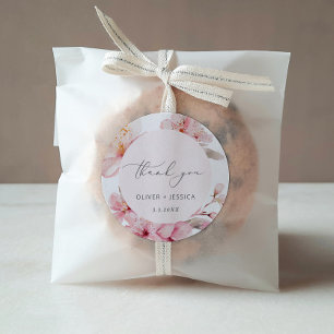 Sakura cherry blossom wedding classic round sticker