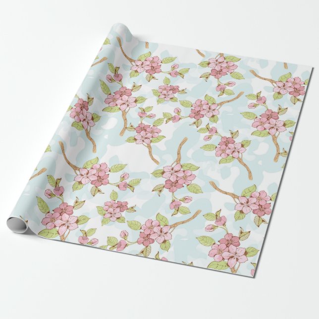 Sakura/Cherry Blossom Wrapping Paper (Unrolled)