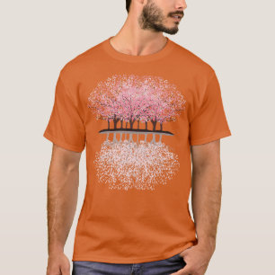 Sakura Cherry Blossoms Flowers Trees Reflection T-Shirt