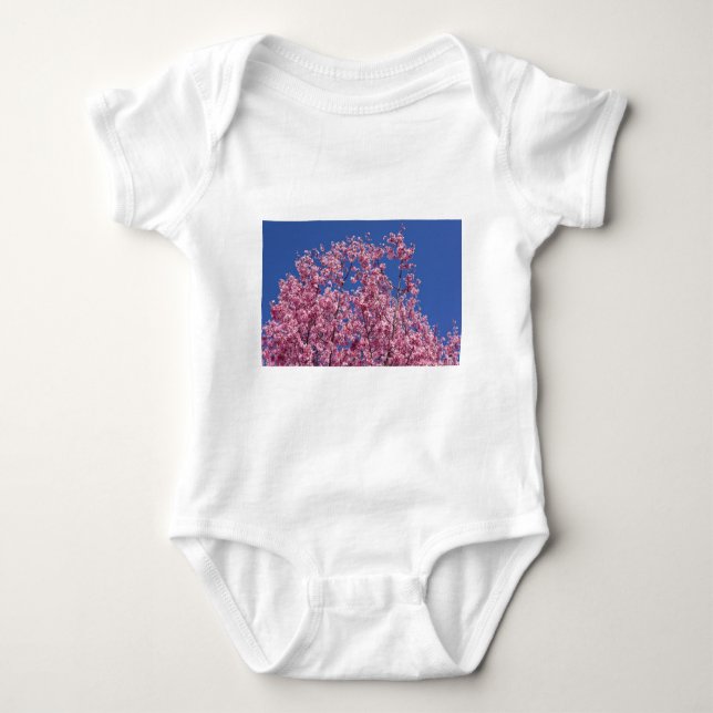Sakura Cherry Blossoms Into The Blue Baby Bodysuit (Front)