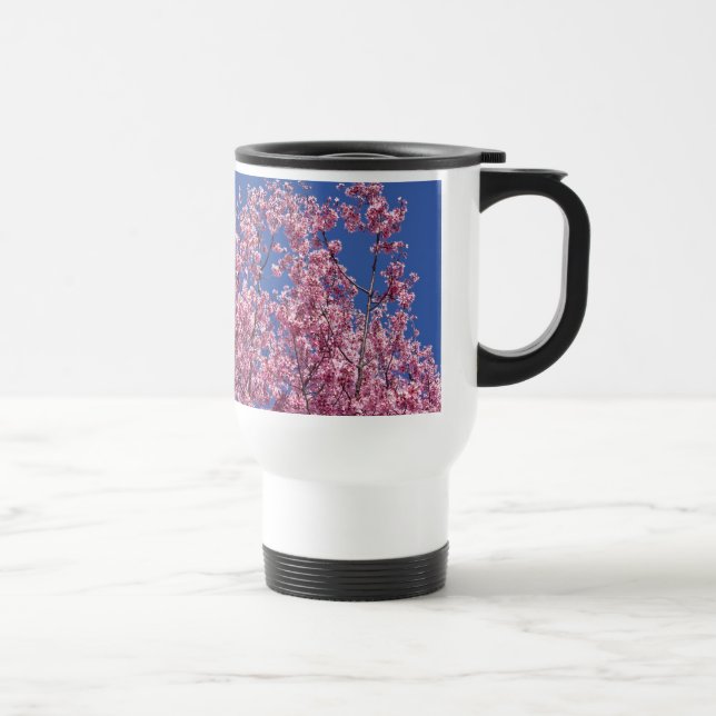 Sakura Cherry Blossoms Into The Blue Travel Mug (Right)