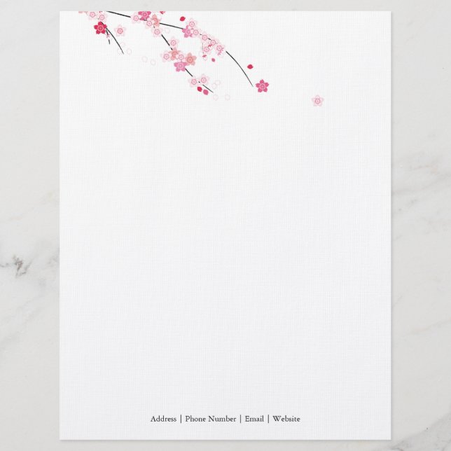 Sakura Cherry Blossoms Letterhead (Front)