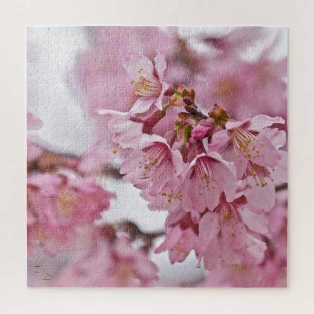 Sakura Cherry Blossoms Pale Pink Jigsaw Puzzle (Vertical)