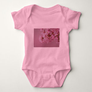 Sakura Cherry Blossoms Pale Pink Reflections Baby Bodysuit