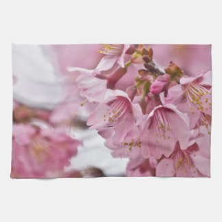 Sakura Cherry Blossoms Pale Pink Tea Towel