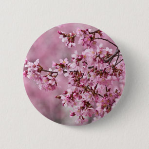 Sakura Cherry Blossoms Pastel Pink Layers 6 Cm Round Badge