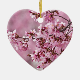 Sakura Cherry Blossoms Pastel Pink Layers Ceramic Tree Decoration