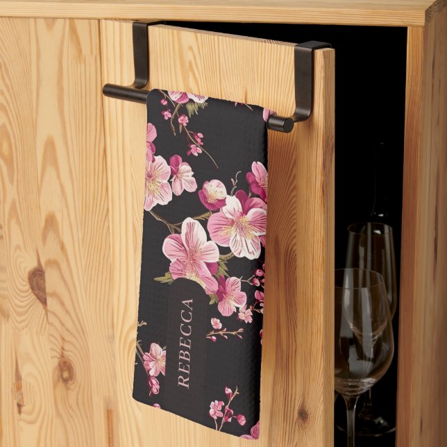 Sakura Chery Blosom Pattern  Tea Towel (Thirds Fold)