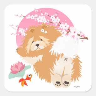 SAKURA - Chow - white stickers