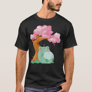 Sakura Cute Frog Kawaii Japanese Cherry Blossom Tr T-Shirt