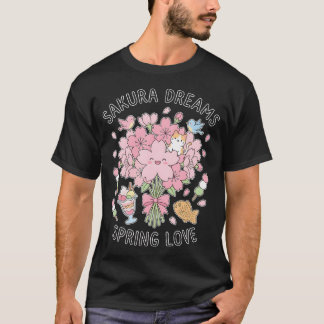 Sakura Dreams Spring Love Kawaii Cherry Blossom T-Shirt