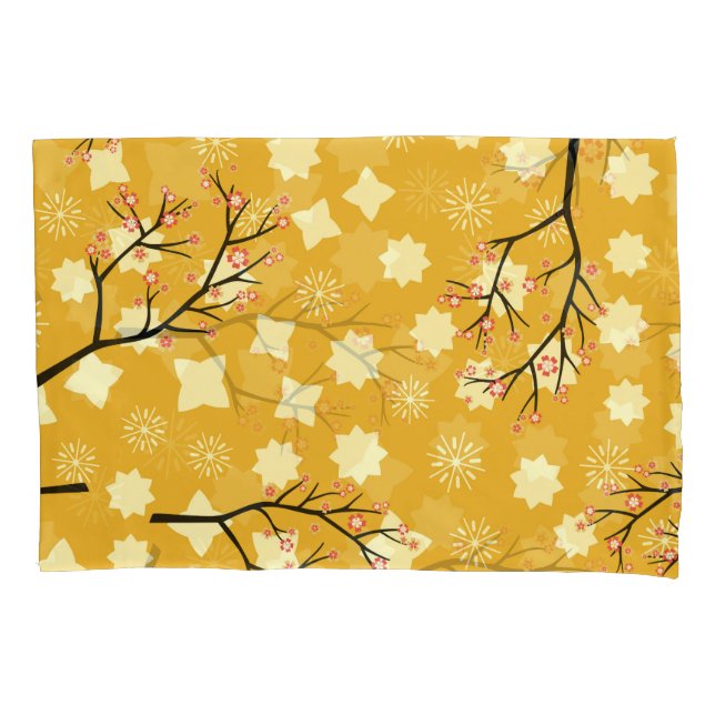 Sakura Elegance: Chinese Floral Pattern. Pillowcase (Front)