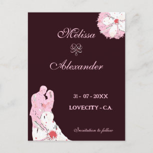 Sakura elegant floral wedding save the date postcard