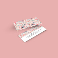Sakura Floral Navy Small Business Thank You Card