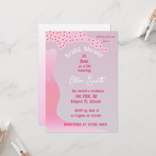 Sakura Florals Pink Wedding Dress Bridal Shower  Invitation