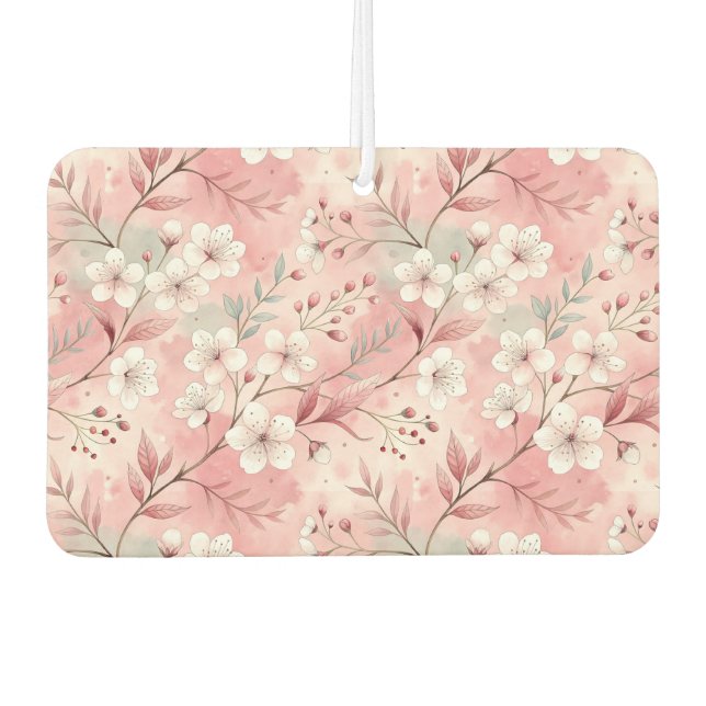 Sakura Flower Pattern Pink  Car Air Freshener (Front)