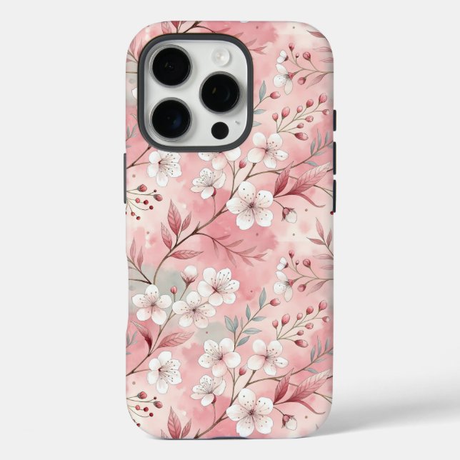 Sakura Flower Pattern Pink  Case-Mate iPhone Case (Back)