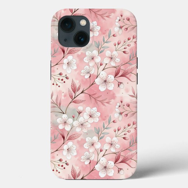 Sakura Flower Pattern Pink  Case-Mate iPhone Case (Back)