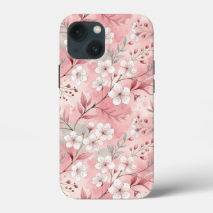 Sakura Flower Pattern Pink iPhone 13 Mini Case