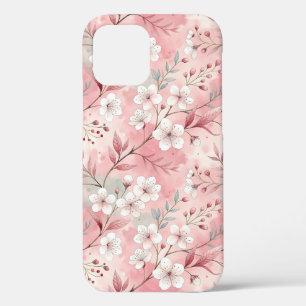 Sakura Flower Pattern Pink iPhone 12 Case