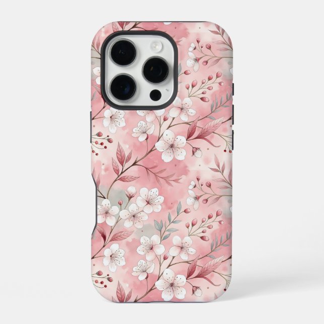 Sakura Flower Pattern Pink  iPhone Case (Back)