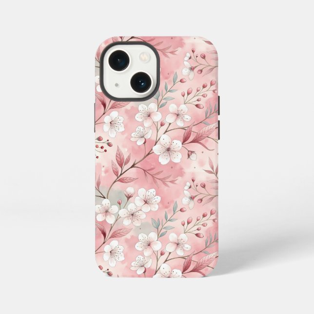 Sakura Flower Pattern Pink  iPhone Case (Back)