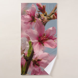 Sakura Flower, Pink Japanese Photography Bath Towel Set