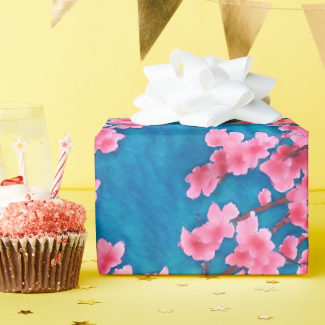 Sakura flower Wrapping Paper (Birthday Party)