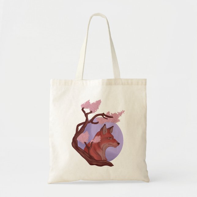 Sakura Fox Tote Bag (Front)