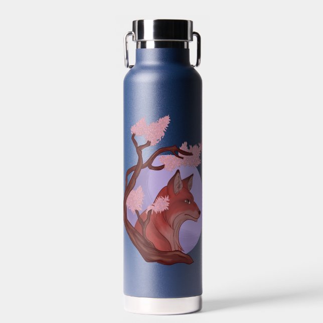 Sakura Fox Water Bottle (Front)
