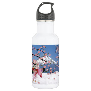 Sakura Geisha Bird in the Snow Cherry Blossoms 532 Ml Water Bottle