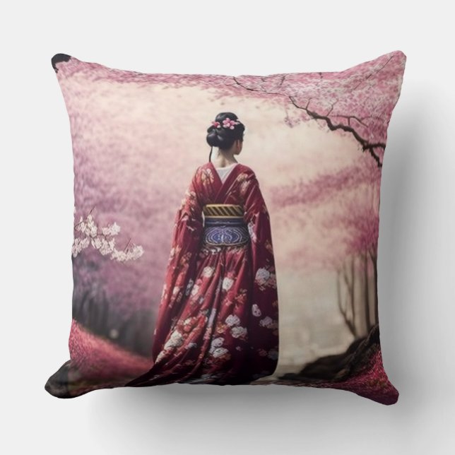 Sakura Geisha Cushion (Front)