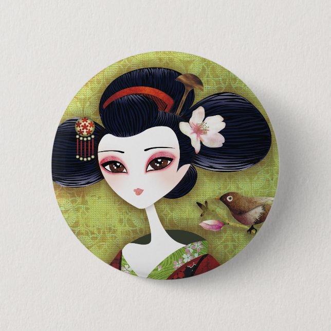 Sakura Girl 6 Cm Round Badge (Front)