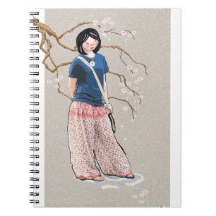 sakura girl spiral notebook