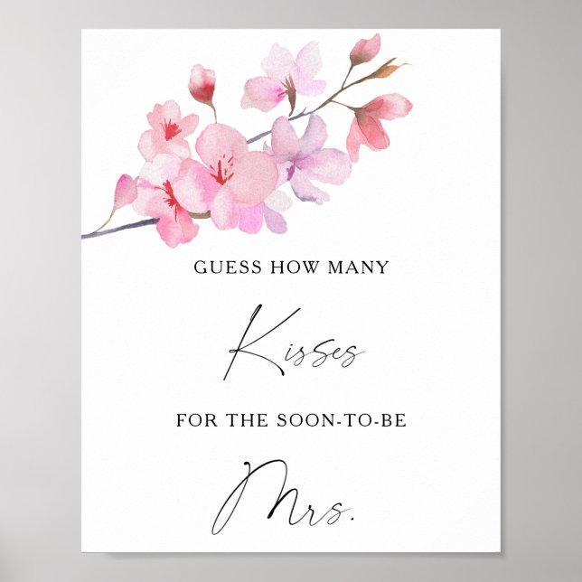 Sakura - How many kisses bridal shower game Poster (Front)