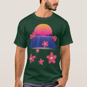 Sakura Japan Flower Blossom Vaporwave Sunset Cherr T-Shirt