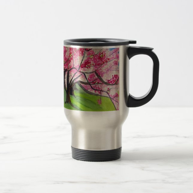 Sakura Japanese Cherry Blossom art Travel Mug (Right)