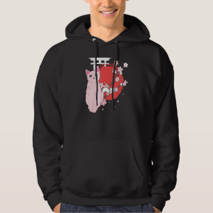 Sakura Japanese Cherry Blossom Cat and Moon design Hoodie