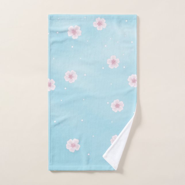 Sakura Japanese Cherry Blossom Floral Hand Towel (Hand Towel)