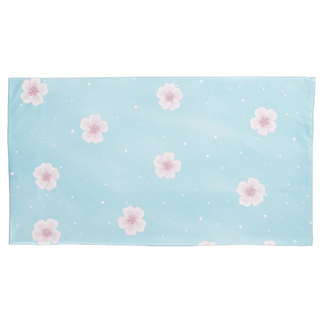 Sakura Japanese Cherry Blossom Floral Pillowcase (Front)