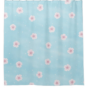 Sakura Japanese Cherry Blossom Floral Shower Curtain