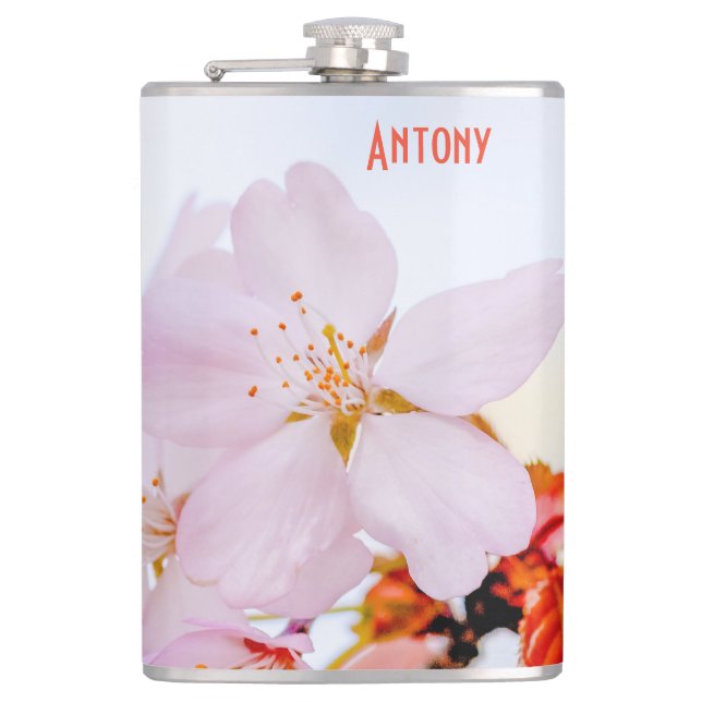Sakura - Japanese cherry blossom Hip Flask (Front)